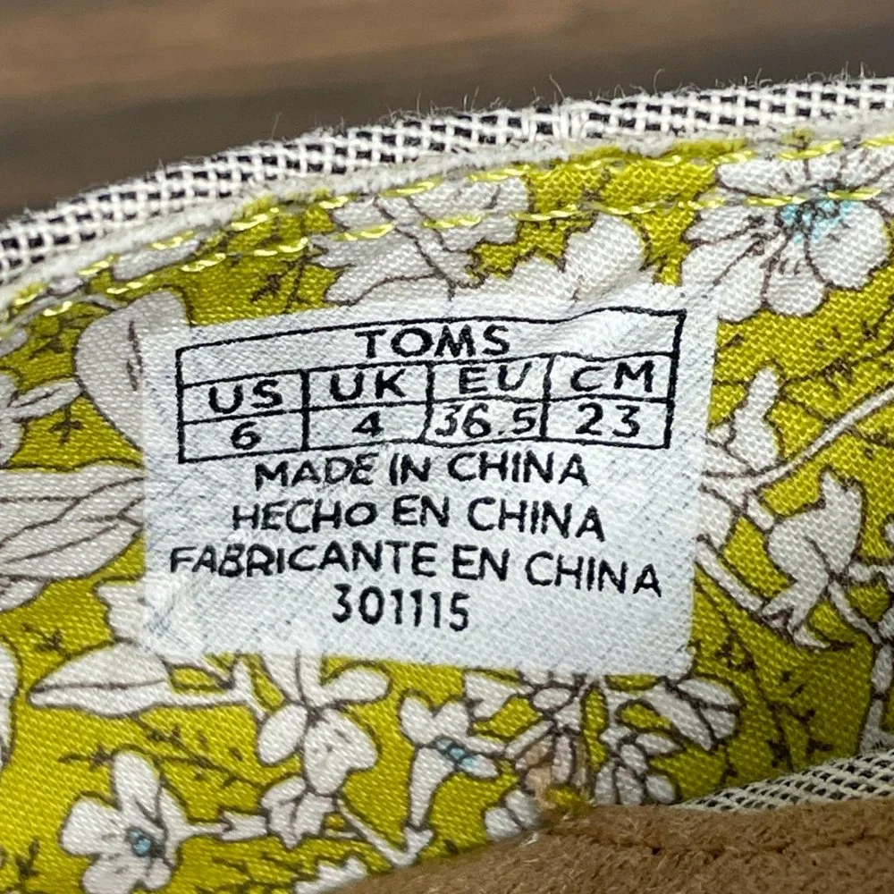 Toms Jutti Womens Size 6 Shoes Grey Chambray Dot Slip On Casual Comfort Flat - Picture 11 of 12